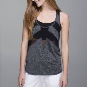 Lululemon If You’re Lucky Tank Heathered Grey Black Size 6